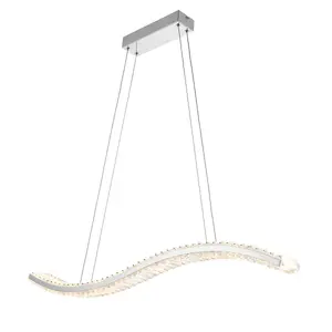 Luminosa Foggia Single Pendant Ceiling Lamp, Chrome Plate, Crystal