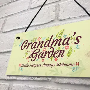 Red Ocean Grandma's Garden Novelty Hanging Plaque Summer House Sign Garden Shed Home Decor