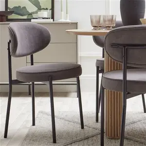 DUSK Mia Set Of 2 Dining Chairs - Matte Velvet - Taupe