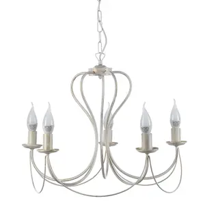 Luminosa Candela 5 Light Multi Arm Chandelier, Ivory