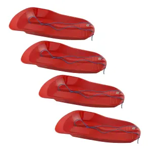 4 PACK Plastic Outdoor Snow Sledge Toboggan Sleigh Bobsled Bobsleigh