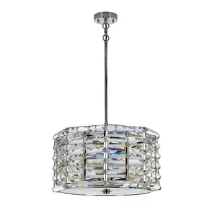 Elstead Shoal 4 Light Pendant, Polished Nickel, E27