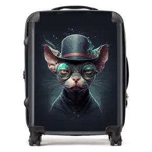 Sphynx Cat With Glases Splashart Suitcase - Large