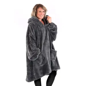 Snug Rug Hoodie Slate Grey Wearable Blanket Oversized Hooded Blankets for Adults Hooded