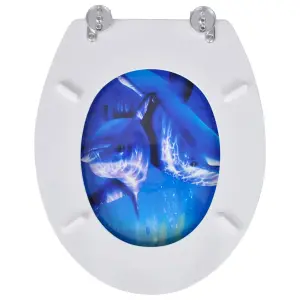 Toilet Seats with Lids 2 pcs MDF Dolphin