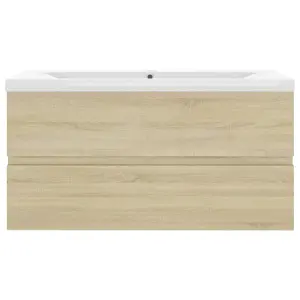 Berkfield Sink Cabinet with Built-in Basin Sonoma Oak Engineered Wood