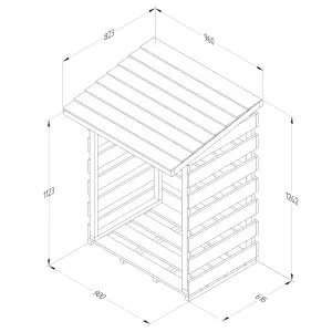 Forest Garden Compact Wooden 3x3 ft Pent Log store