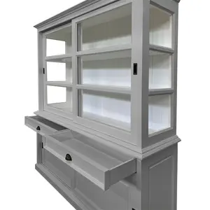 Jacksonport Display Cabinet Light Grey/White