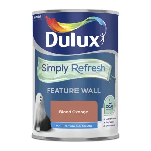 Dulux One coat Blood orange Matt Emulsion paint, 1.25L