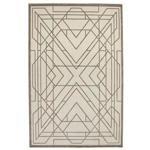 Light Grey Modern Chequered Geometric Easy to Clean Modern Bedroom Dining Room and Living Room Rug-160cm X 230cm