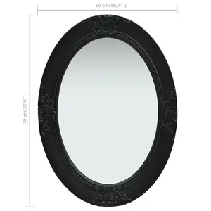 Berkfield Wall Mirror Baroque Style 50x70 cm Black