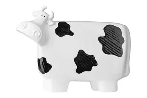 Maison by Premier Animal Ornament White and Black Ceramic Large Cow