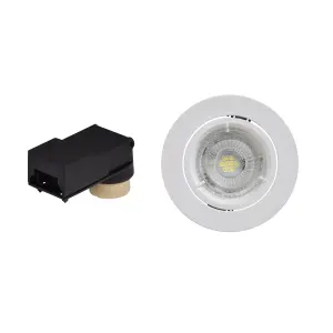 GoodHome Salk White Adjustable LED Neutral white Downlight 4.8W IP20