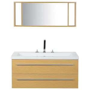 Floating Bathroom Vanity Set Light Wood ALMERIA