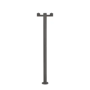 Luminosa Structure 2 Light Outdoor Lamp Post Dark Grey - Base Only IP44, E27