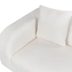 Left Hand Boucle Chaise Lounge White LE CRAU