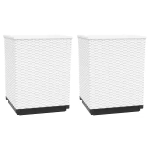 Berkfield Planters 2 pcs White 30x30x37 cm Polypropylene