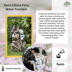 Magical Fairy Water Fountain - Solar Powered Liliana Fairy Colour Mythical Water Feature