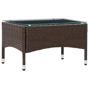 Berkfield Coffee Table Brown 60x40x36 cm Poly Rattan