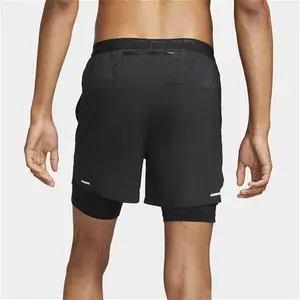 Nike Stride Men's Dri-FIT 13cm (Approx.) Hybrid Running Shorts - Black - Polyester