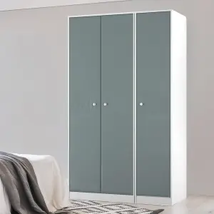 San Jose Ready assembled Contemporary Duck egg blue & white Tall Triple Wardrobe (H)1960mm (W)1108mm (D)530mm