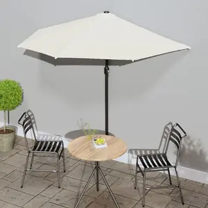 Berkfield Balcony Parasol with Aluminium Pole Sand 270x135 cm Half