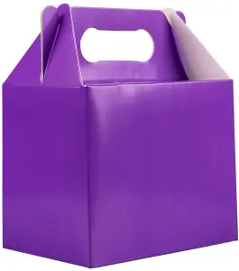 30Pcs Purple Colour Cardboard Lunch Takeaway Birthday Wedding Carry Meal Food Cake Party Box Childrens Loot Bags