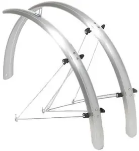 Oxford Standard Wide Full Length Mudguard Set - 700C/27 Inch | Silver (700C / 27 Inch)