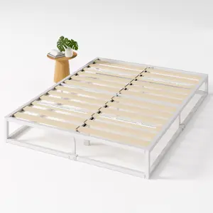 Dekker Minimal Metal Bed - 25 cm High White / UK Double - DE (135 x 190 cm)