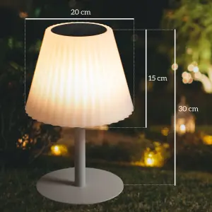 Outsunny Outdoor Table Lamp with Solar and USB Charge, Cordless