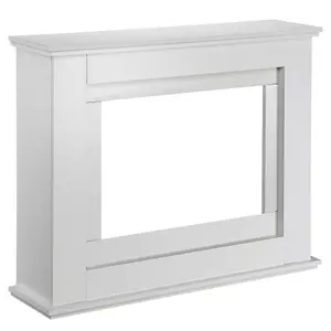 Modern White Electric Fireplace Surround Only