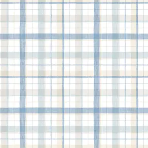 Galerie Kitchen Style 3 Blue White Textured Plaid Smooth Wallpaper