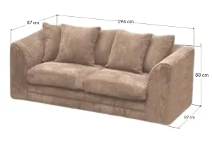 Logan 3 Seater Sofa Fabric Jumbo Cord