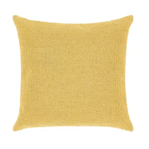 Woven Indoor Outdoor Washable Plain Cosy Cushion Gold - 45cm x 45cm