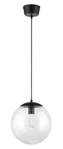 GoodHome Dacite Ball Matt Black Pendant ceiling light, (Dia)280mm