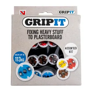 Gripit Plasterboard Fixings Assorted Kit, 32 Piece