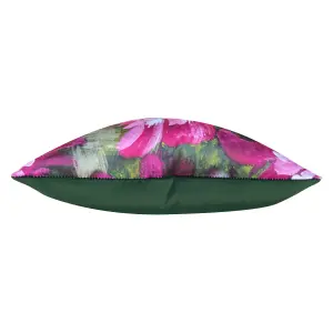 Evans Lichfield Winter Flowers Peony Velvet Feather Filled Cushion