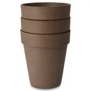 Verve Laleh Brown Terracotta Plant pot (Dia) 27.3cm, (H)24.4cm, 9L