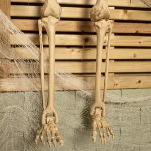 5ft (150cm) Posable Full Body Halloween LED Skeleton Decoration with Movable Joints and LED Eyes