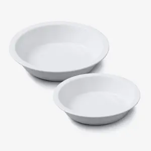 WM Bartleet & Sons Porcelain Round Straight Edge Pie Dish, Set of 2