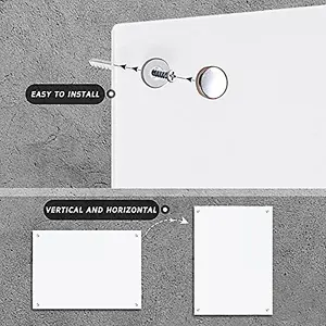 Dry Wipe Magnetic Glass Whiteboard Notice Board 45 x 60 cm Dry Erase - White