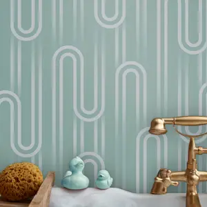 Envy Ups N Downs Pistachio Geometric Smooth Wallpaper