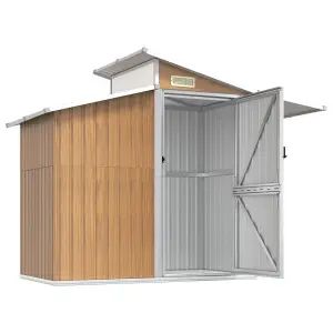 Berkfield Garden Shed Brown 270x130x208.5 cm Galvanised Steel