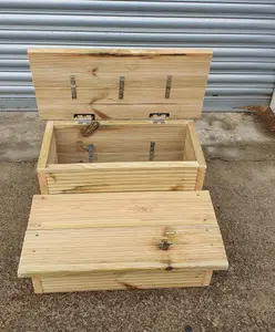 Wooden Steps with built in storage and lid, with non slip strips Ideal Hot Tubs, Caravans, Pets etc