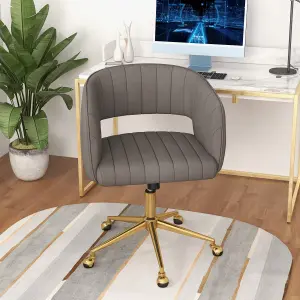 Costway Velvet Home Office Chair Adjustable Modern Swivel Desk Vanity Chair