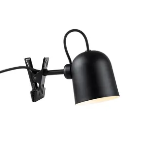 Nordlux DFTP Angle Indoor Bedroom Office Hallway Clamp Lamp In Black (Diam) 10cm