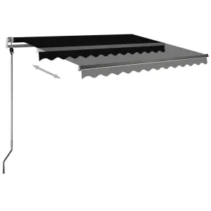 Berkfield Manual Retractable Awning with LED 300x250 cm Anthracite