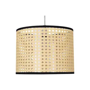 First Choice Lighting Woven 25cm Wicker Easy Fit Pendant Shade