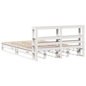 Berkfield Bed Frame without Mattress White 160x200 cm Solid Wood Pine