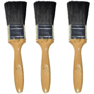 3 x 50mm Painters And Decorators Decorating Paint Painting Brush Wooden Handle